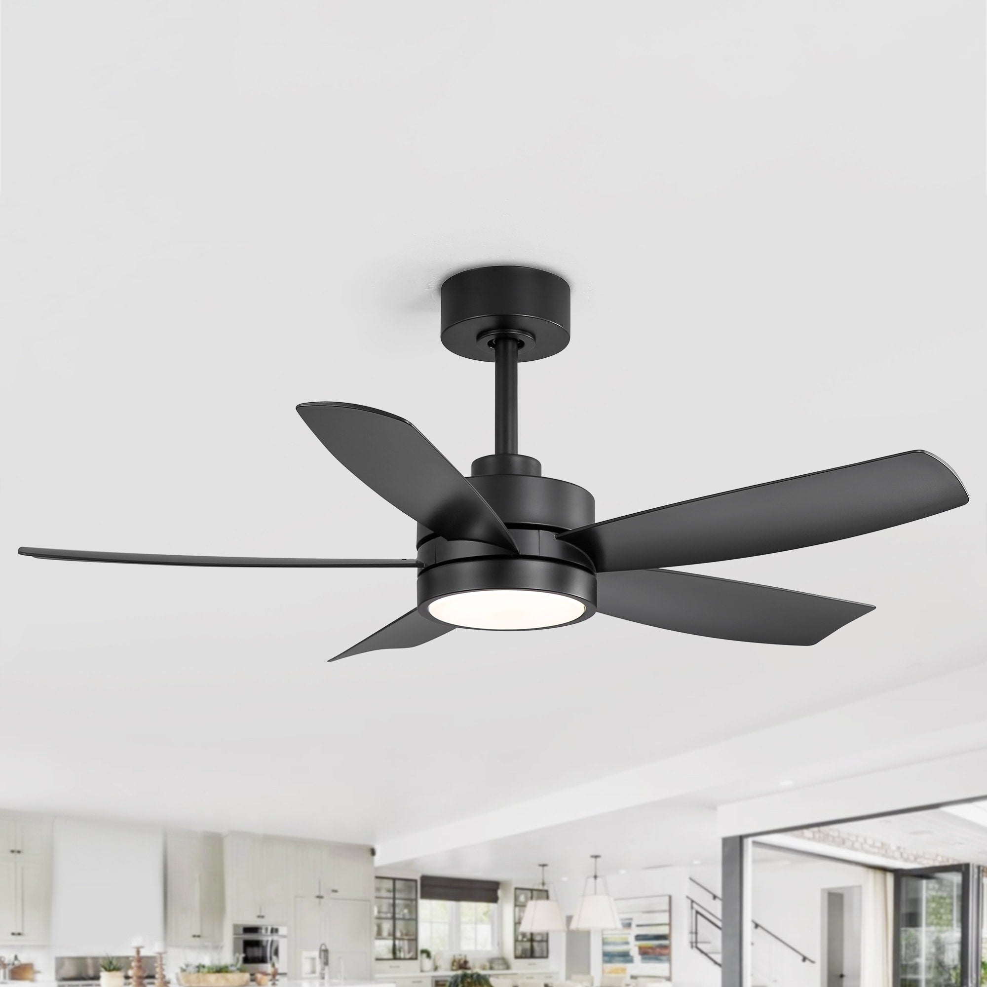 Ventilatore da soffitto a LED Breezary 65/52/42 a 5 pale con kit luci e telecomando