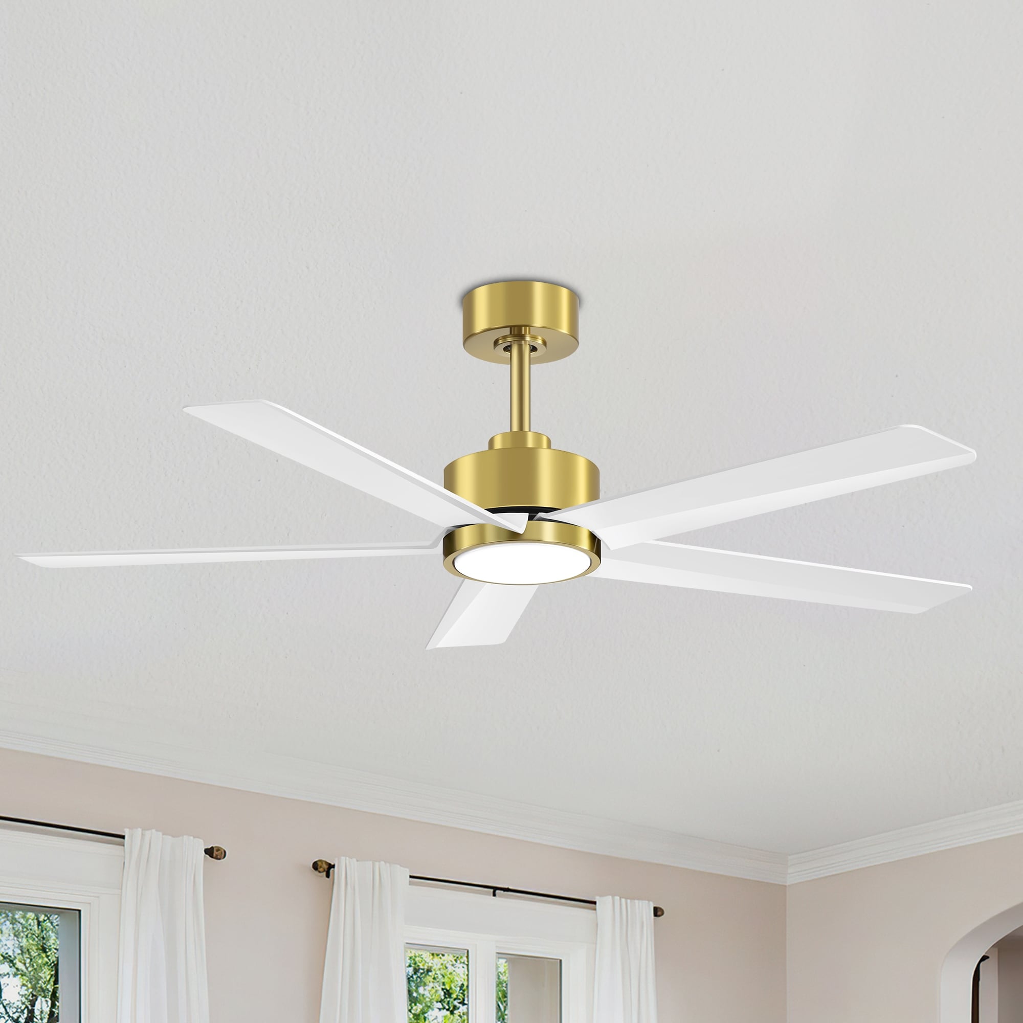 Ventilatore da soffitto a LED Breezary 65/52/42 a 5 pale con kit luci e telecomando