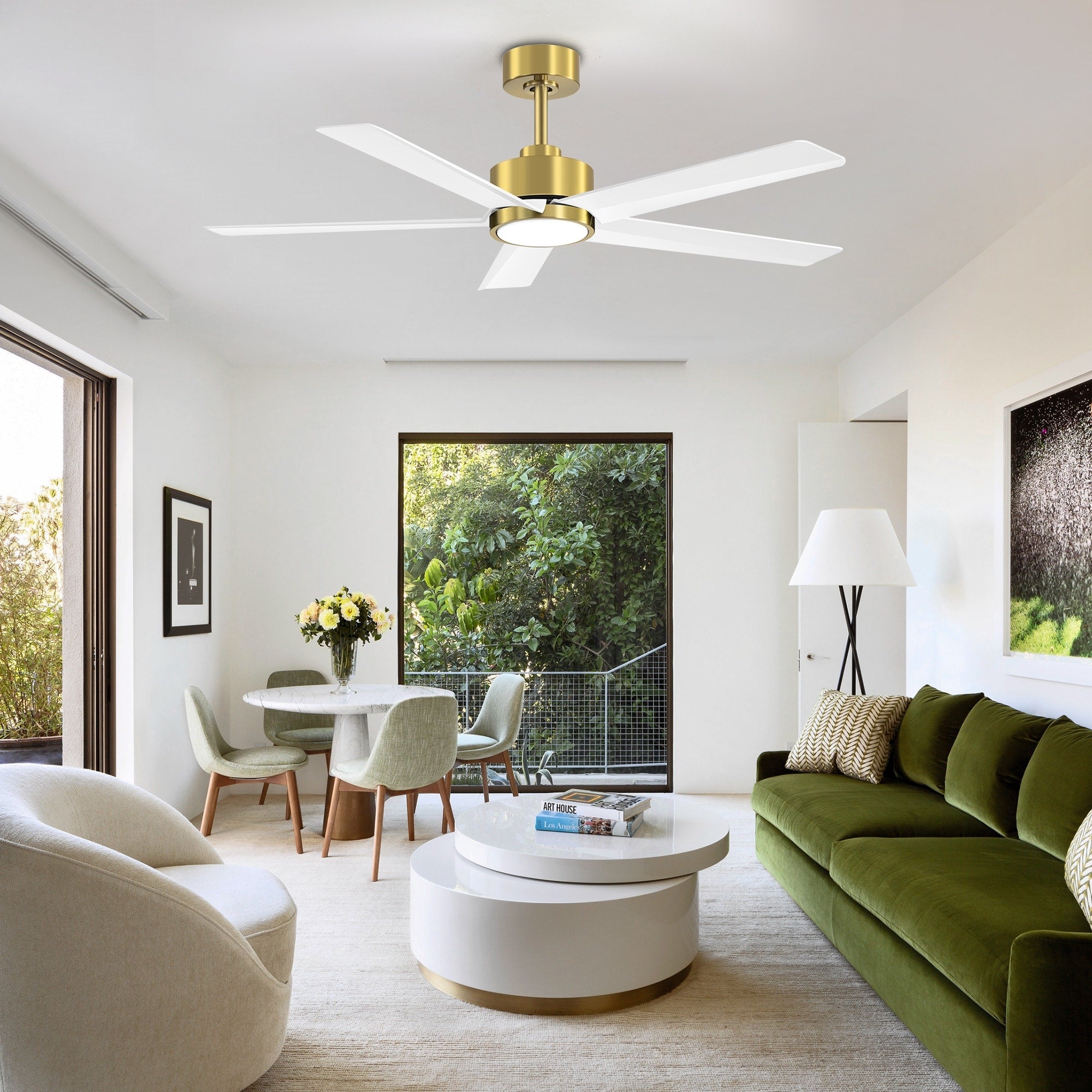 Ventilatore da soffitto a LED Breezary 65/52/42 a 5 pale con kit luci e telecomando