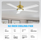 Ventilatore da soffitto a LED Breezary 65/52/42 a 5 pale con kit luci e telecomando