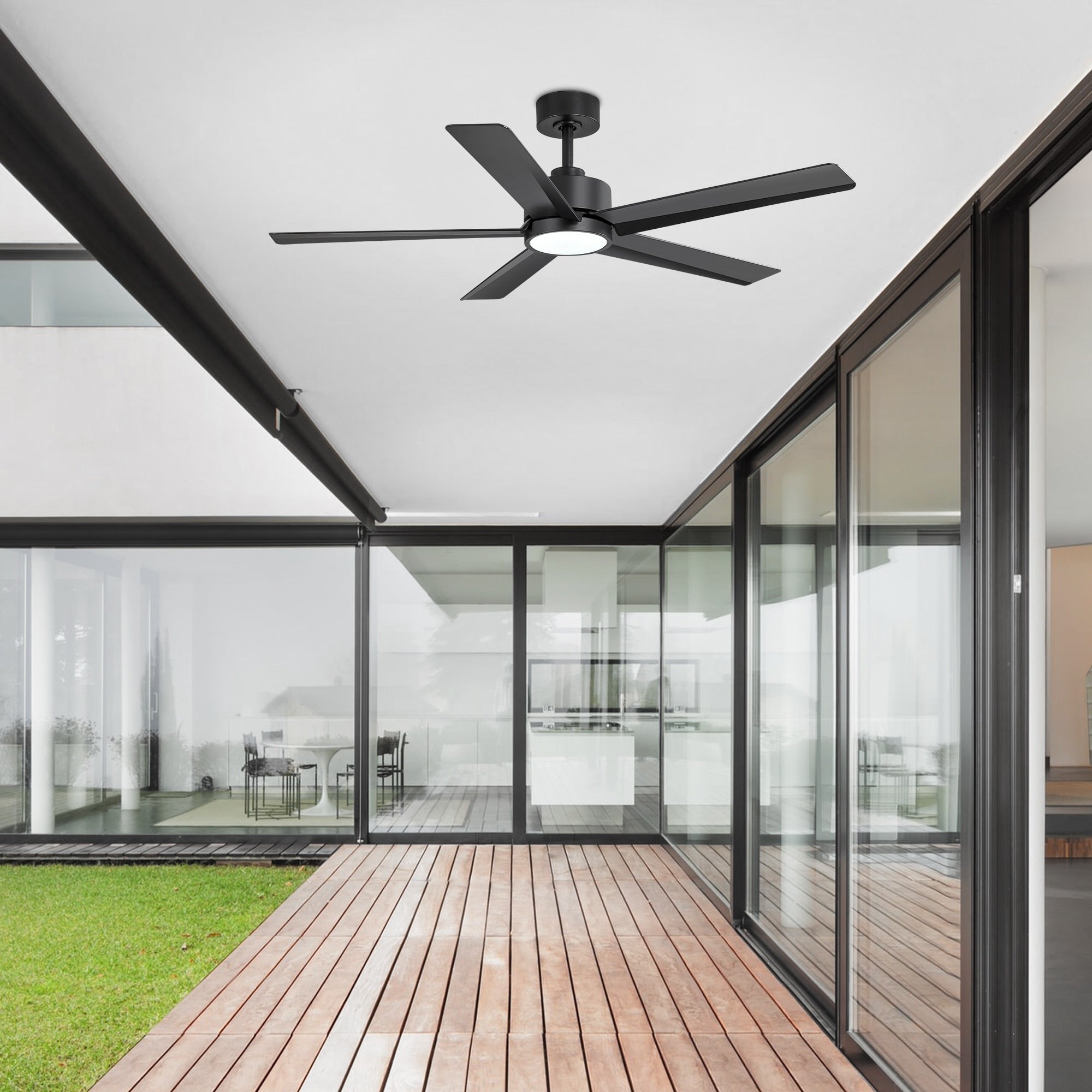 Ventilatore da soffitto a LED Breezary 65/52/42 a 5 pale con kit luci e telecomando