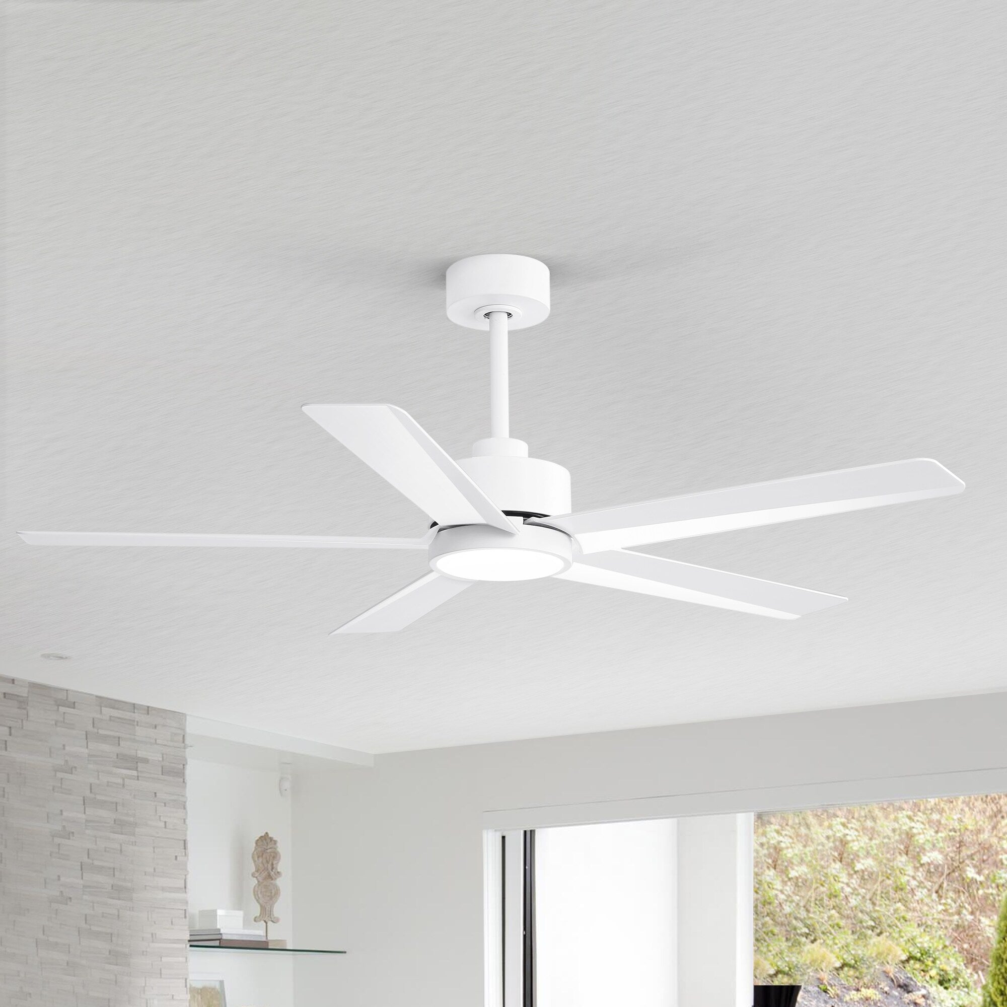 Ventilatore da soffitto a LED Breezary 65/52/42 a 5 pale con kit luci e telecomando
