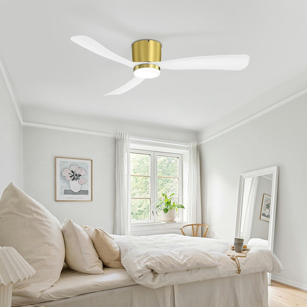 Ventilatore da soffitto a LED da 52 pollici nero/bianco con telecomando (3 pale)