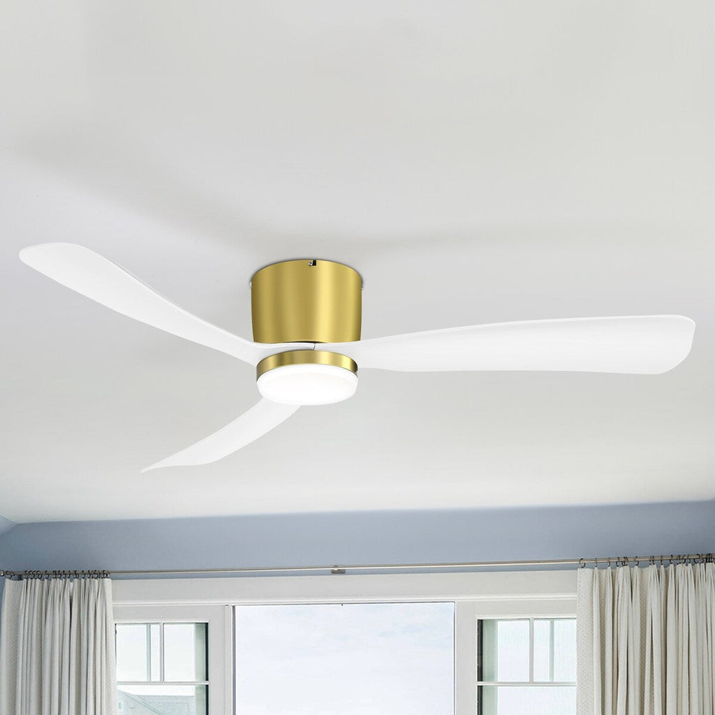 Ventilatore da soffitto a LED da 52 pollici nero/bianco con telecomando (3 pale)