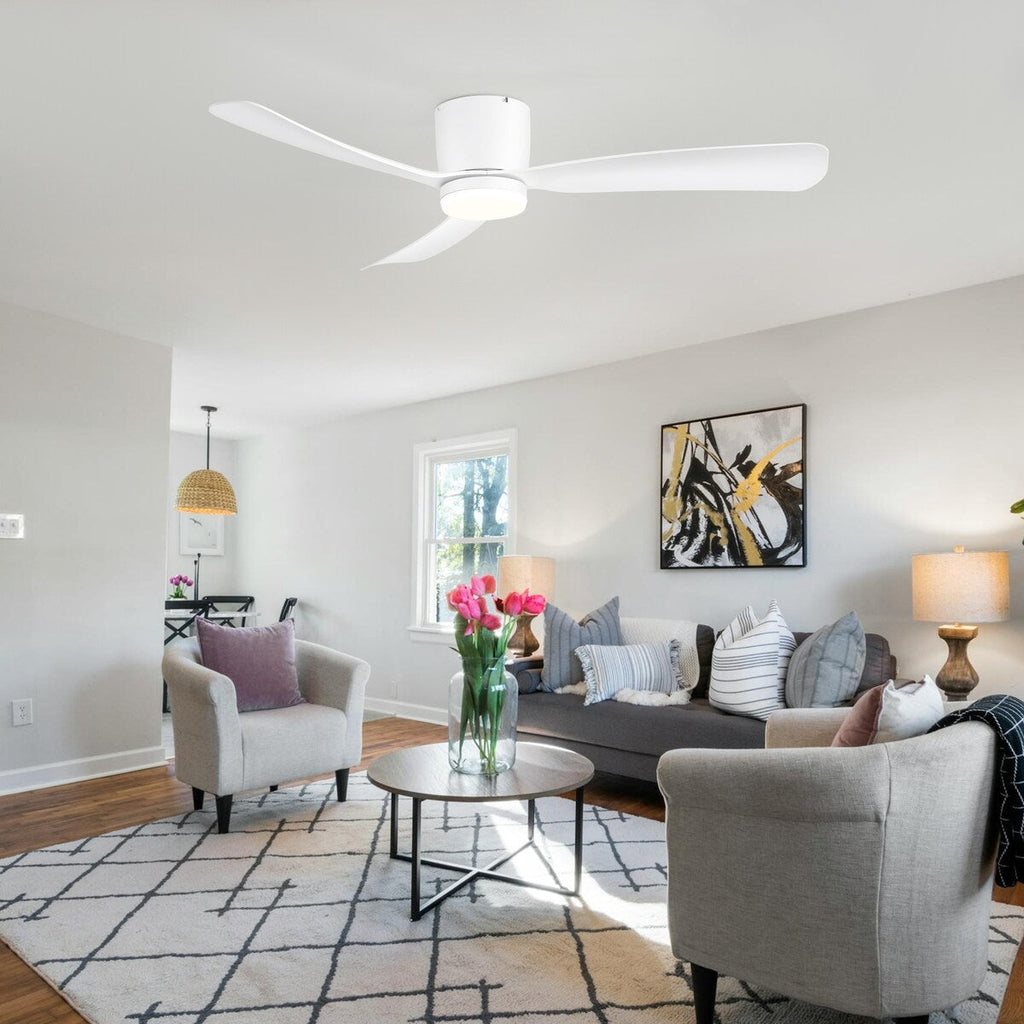 Ventilatore da soffitto a LED da 52 pollici nero/bianco con telecomando (3 pale)