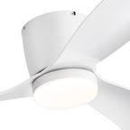 Ventilatore da soffitto a LED da 52 pollici nero/bianco con telecomando (3 pale)