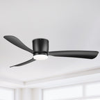 Ventilatore da soffitto a LED da 52 pollici nero/bianco con telecomando (3 pale)