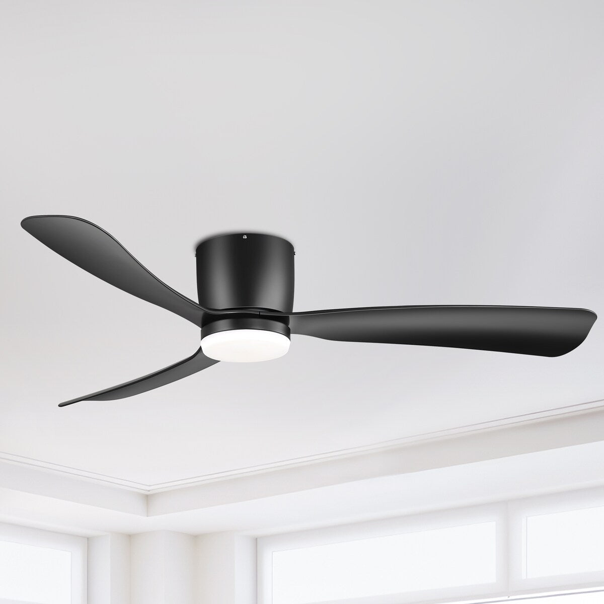 Ventilatore da soffitto a LED da 52 pollici nero/bianco con telecomando (3 pale)