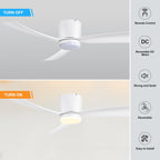 Ventilatore da soffitto a LED da 52 pollici nero/bianco con telecomando (3 pale)