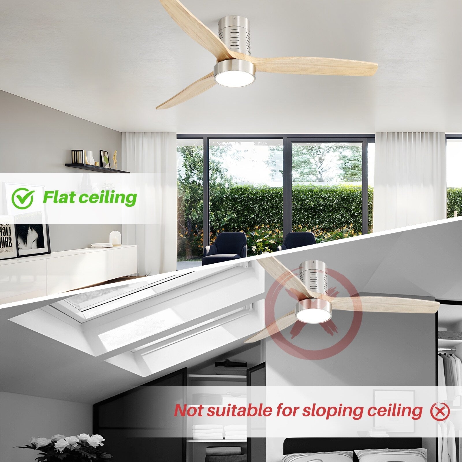 Ventilatore da soffitto a filo in stile fattoria da 52 pollici con luce e telecomando, motore CC reversibile