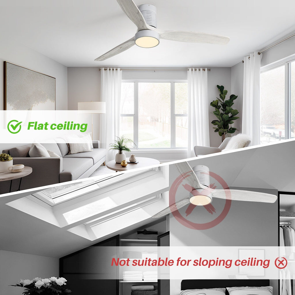 Ventilatore da soffitto a filo in stile fattoria da 52 pollici con luce e telecomando, motore CC reversibile