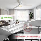 Ventilatore da soffitto a filo in stile fattoria da 52 pollici con luce e telecomando, motore CC reversibile