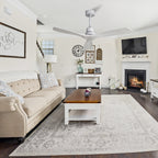 Ventilatore da soffitto moderno in legno massello/ABS da 52 pollici con telecomando (senza luce), 6 velocità del vento, flusso d'aria reversibile