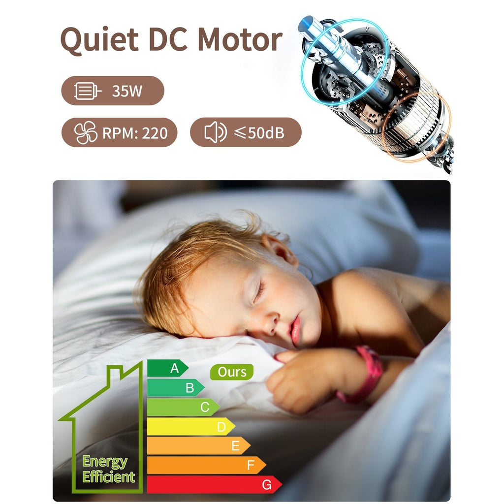 Ventilatore da soffitto moderno in legno massello/ABS da 52 pollici con telecomando (senza luce), 6 velocità del vento, flusso d'aria reversibile