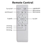 Ventilatore da soffitto moderno in legno massello/ABS da 52 pollici con telecomando (senza luce), 6 velocità del vento, flusso d'aria reversibile