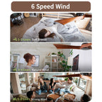 Ventilatore da soffitto moderno in legno massello/ABS da 52 pollici con telecomando (senza luce), 6 velocità del vento, flusso d'aria reversibile