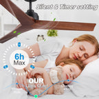 Ventilatore da soffitto moderno in legno massello/ABS da 52 pollici con telecomando (senza luce), 6 velocità del vento, flusso d'aria reversibile