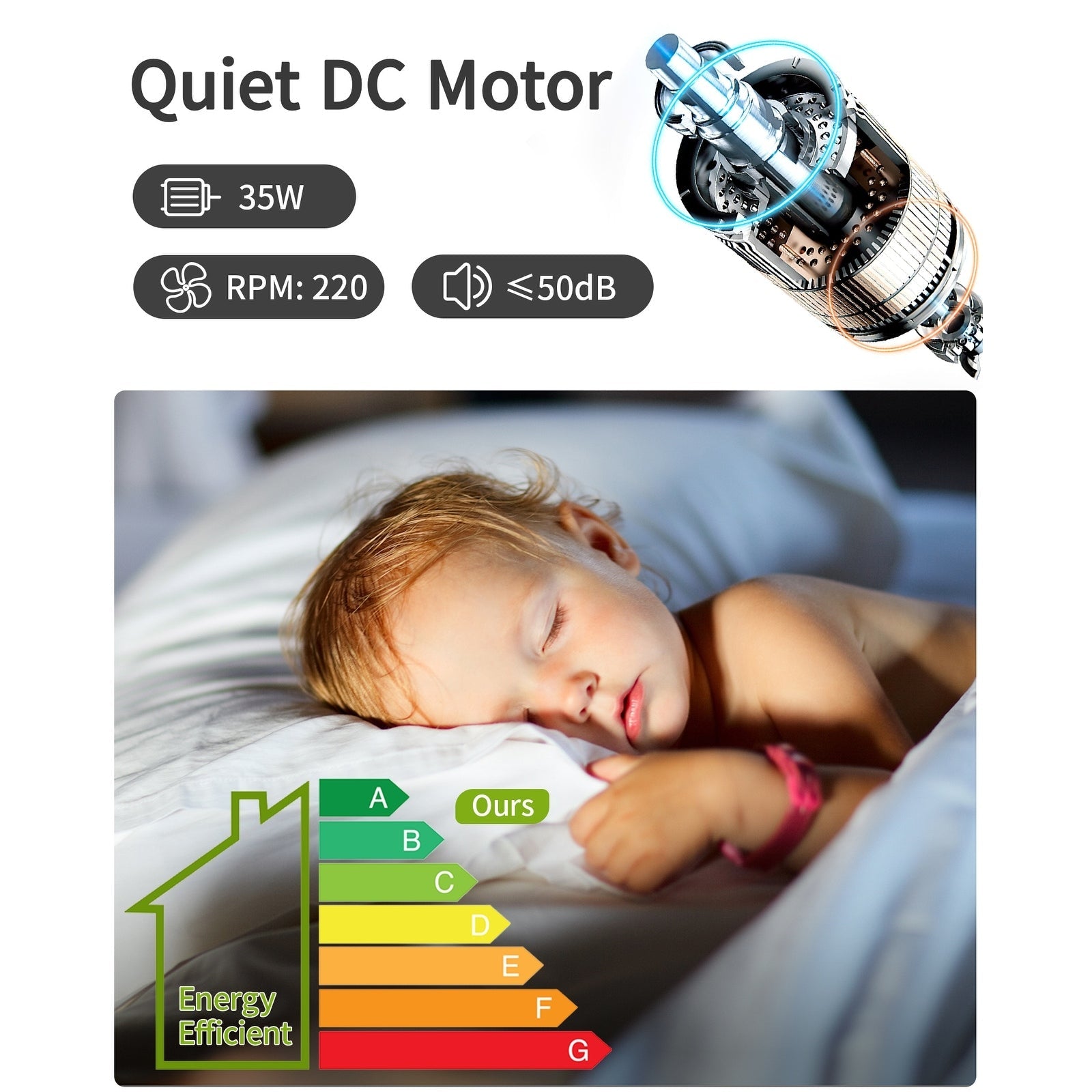 Ventilatore da soffitto moderno in legno massello/ABS da 52 pollici con telecomando (senza luce), 6 velocità del vento, flusso d'aria reversibile