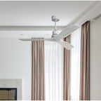 Ventilatore da soffitto moderno in legno massello/ABS da 52 pollici con telecomando (senza luce), 6 velocità del vento, flusso d'aria reversibile
