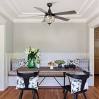 Ventilatore da soffitto industriale in legno nero a 5 pale con telecomando