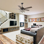 52 Ventilatore da soffitto in cristallo moderno a 4 luci con telecomando