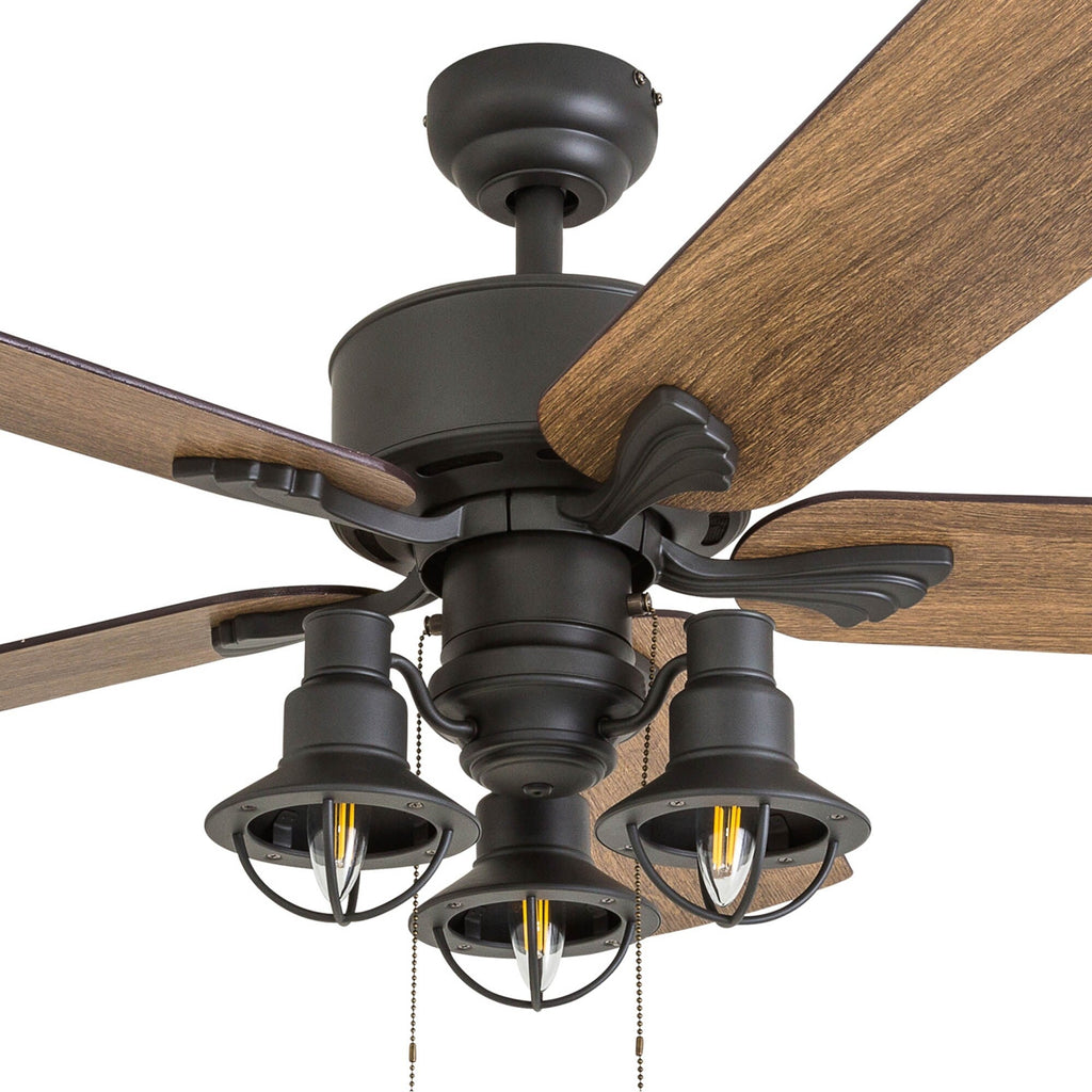 52 Prominence Home Sivan Bronze Farmhouse Ventilatore da soffitto a LED con luce, telecomando