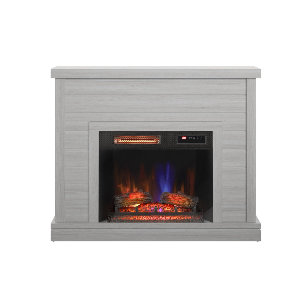 52 Mensola da parete Shiplap con inserto per camino 3D