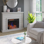 52 Mensola da parete Shiplap con inserto per camino 3D