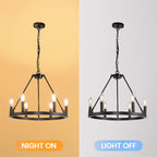 Lampadario a 24 luci con ruota di carro rotonda da 54 pollici