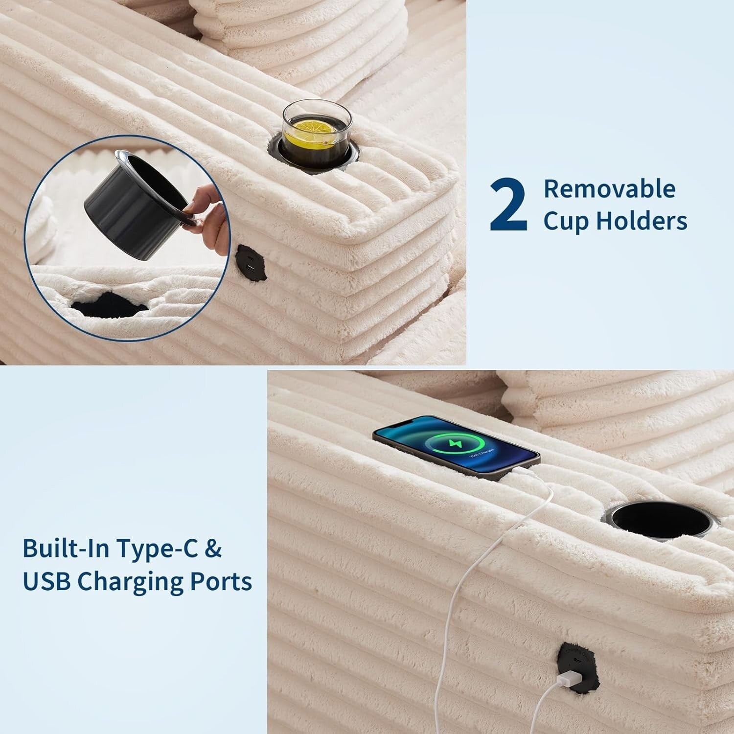 Divano letto imbottito da 54'' con cuscini e braccioli, poltrona da caffè oversize per interni, comodo divano letto in velluto a coste