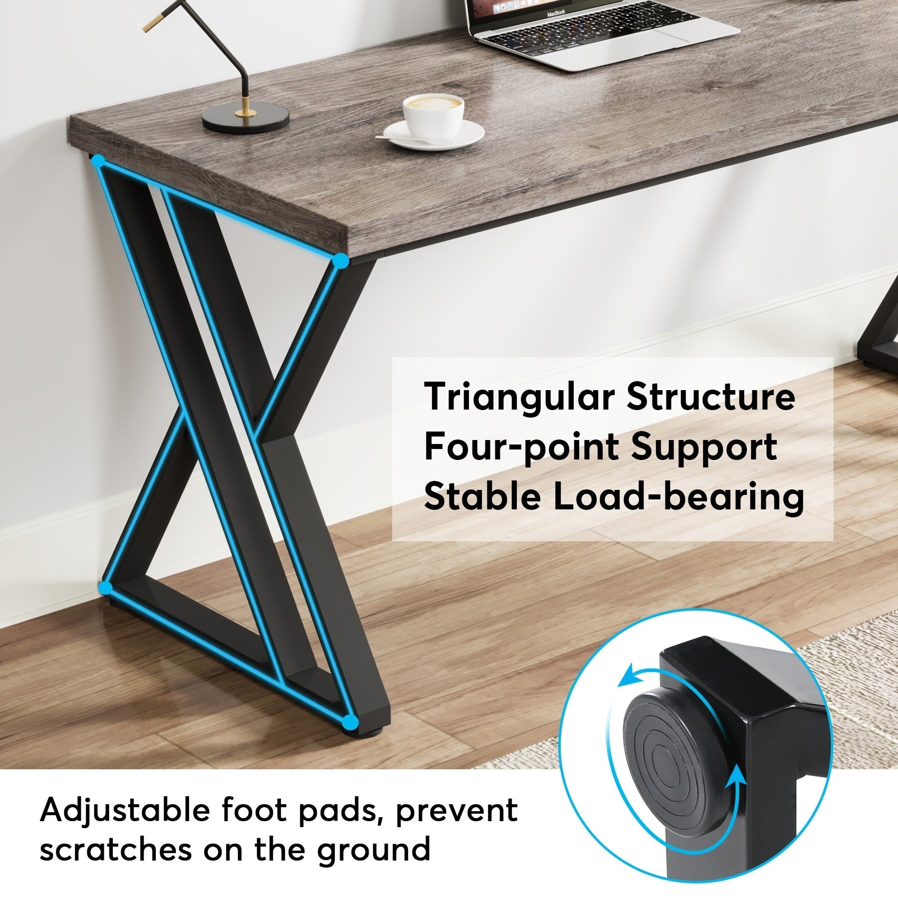 Scrivania per computer resistente da 55 pollici, scrivania da ufficio