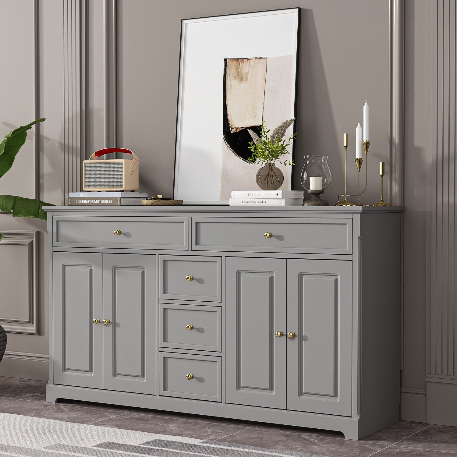 Credenza da 59,1'', bianca, moderna, contemporanea, laccata