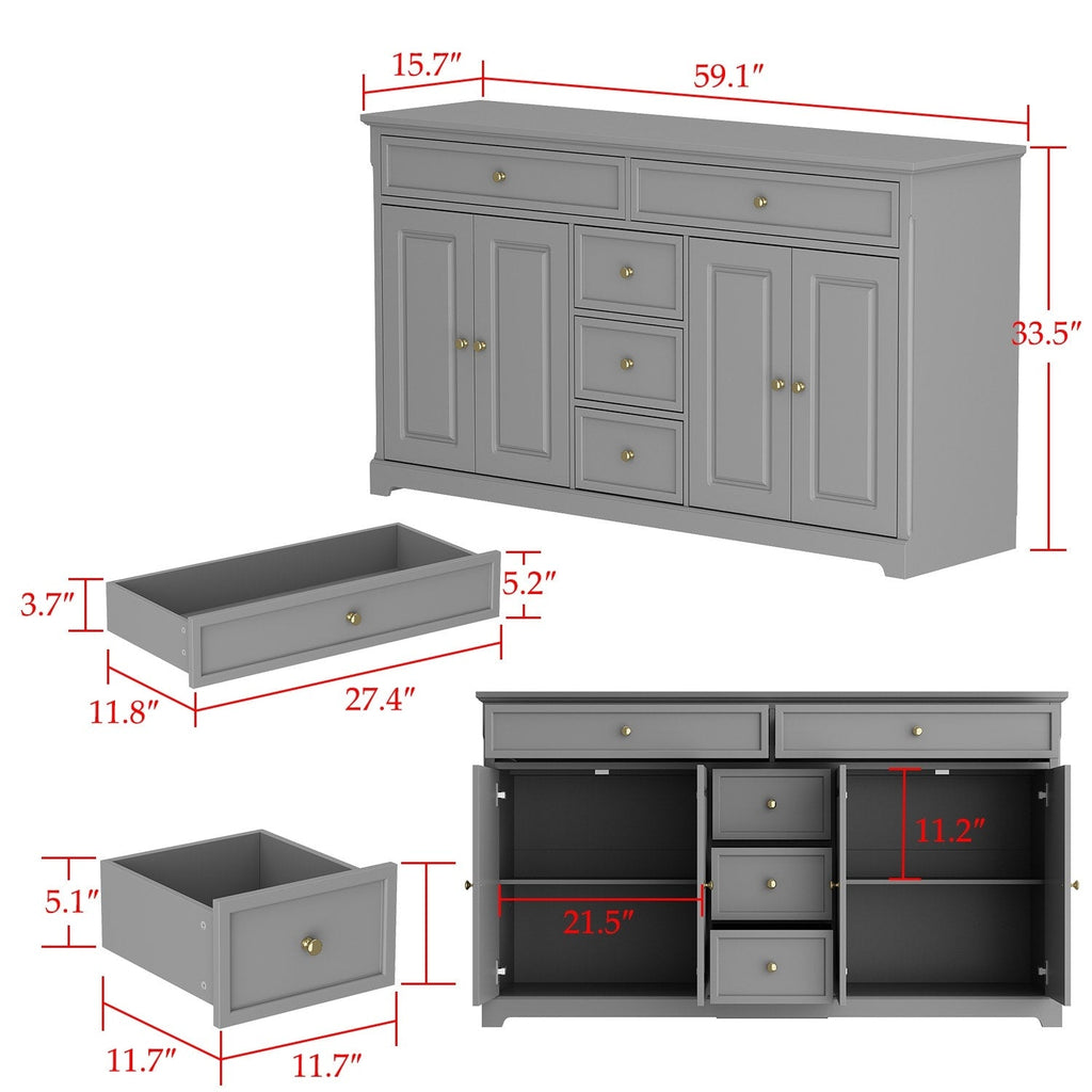 Credenza da 59,1'', bianca, moderna, contemporanea, laccata