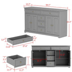 Credenza da 59,1'', bianca, moderna, contemporanea, laccata