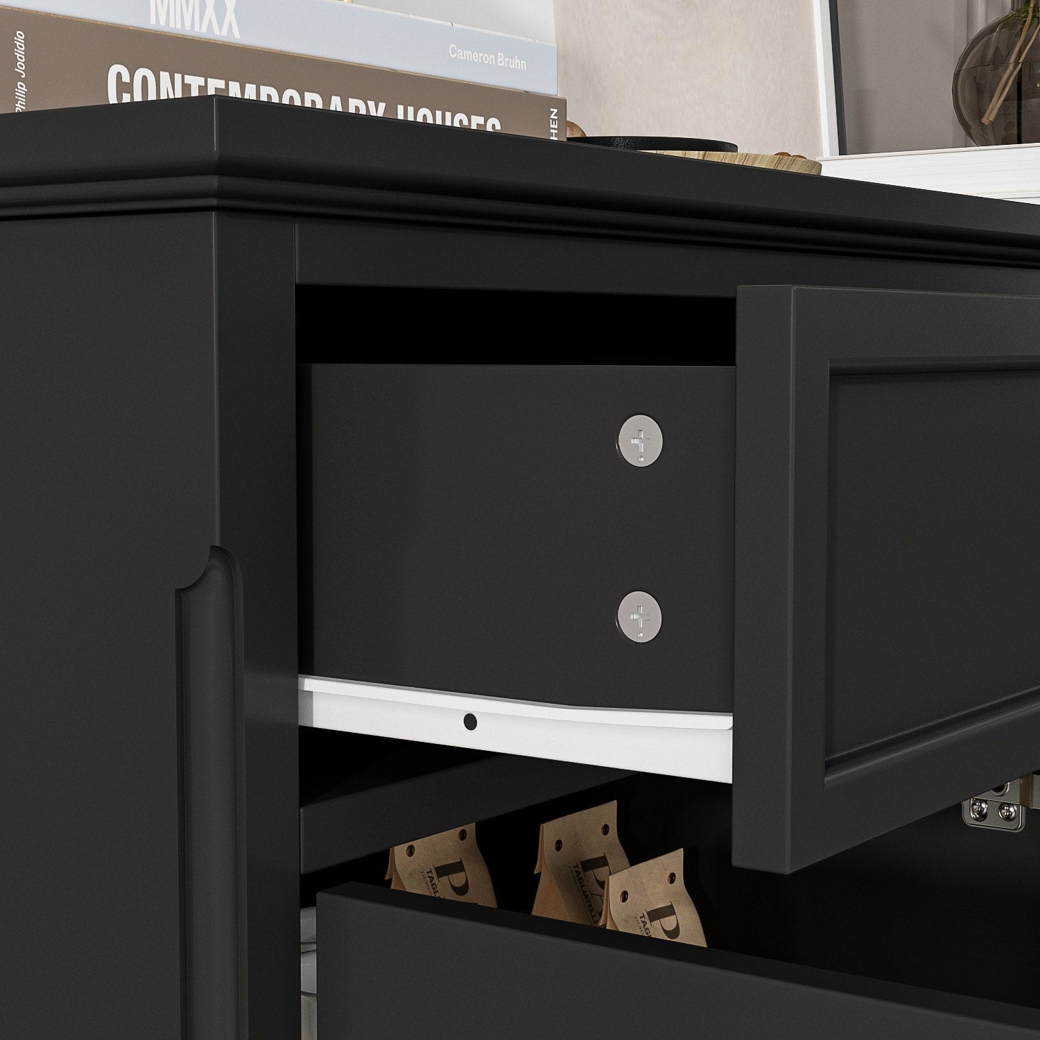 Credenza da 59,1'', bianca, moderna, contemporanea, laccata