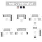 Gruppo di sedute componibili per esterni da 6 persone con cuscini