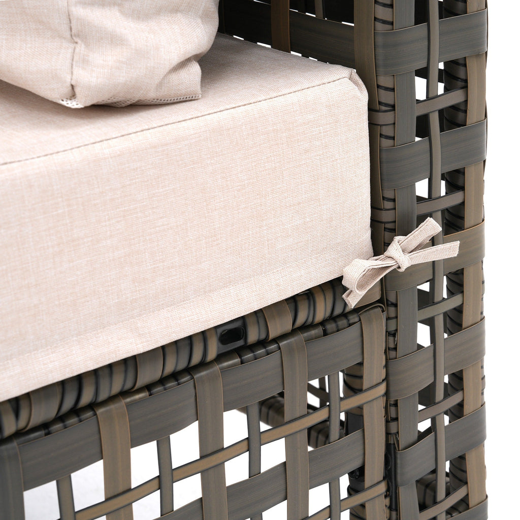 Gruppo di sedute componibili per esterni da 6 persone con cuscini