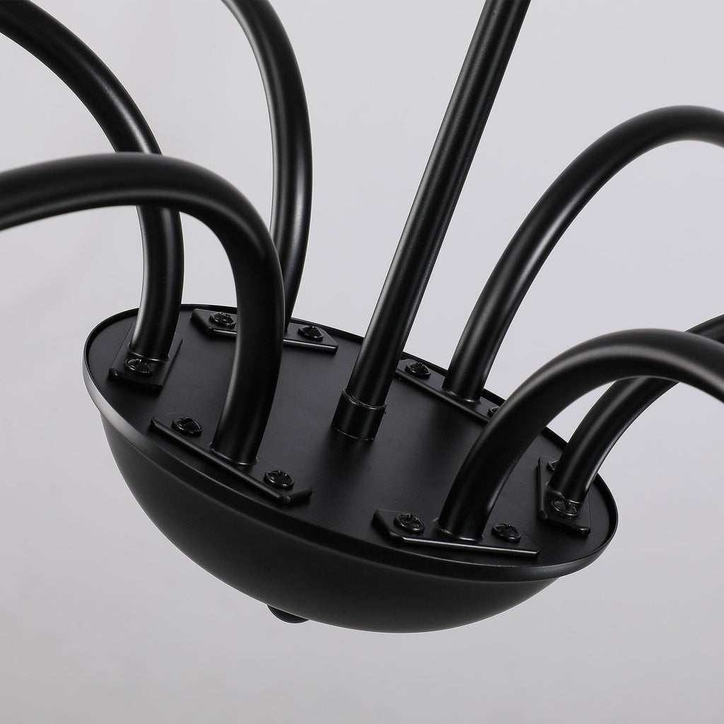 Lampadario minimalista da 64 pollici con 6 luci in nero opaco/oro/cromo - N/D