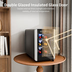 Frigorifero per vino da 6 bottiglie (8-19 °C), mini refrigeratore per bevande indipendente per l'estate, refrigeratore per vino con controllo della temperatura