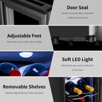 Frigorifero per vino da 6 bottiglie (8-19 °C), mini refrigeratore per bevande indipendente per l'estate, refrigeratore per vino con controllo della temperatura