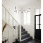 Lampadario minimalista da 64 pollici con 6 luci in nero opaco/oro/cromo - N/D