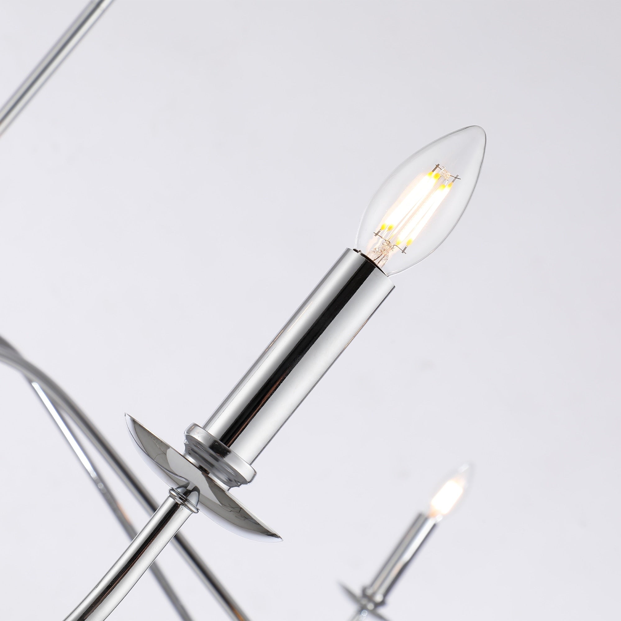 Lampadario minimalista da 64 pollici con 6 luci in nero opaco/oro/cromo - N/D