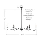 Lampadario minimalista francese classico a 6 luci con illuminazione a candela