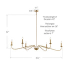 Lampadario minimalista francese classico a 6 luci con illuminazione a candela