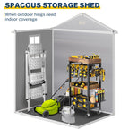 Capannone per attrezzi da esterno in resina resistente alle intemperie, 6 piedi x 4 piedi/6 piedi x 8 piedi/8 piedi x 6 piedi/8 piedi x 10 piedi, con pavimento, Spire Tool Shed