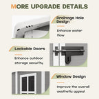 Capannone per attrezzi da esterno in resina resistente alle intemperie, 6 piedi x 4 piedi/6 piedi x 8 piedi/8 piedi x 6 piedi/8 piedi x 10 piedi, con pavimento, Spire Tool Shed