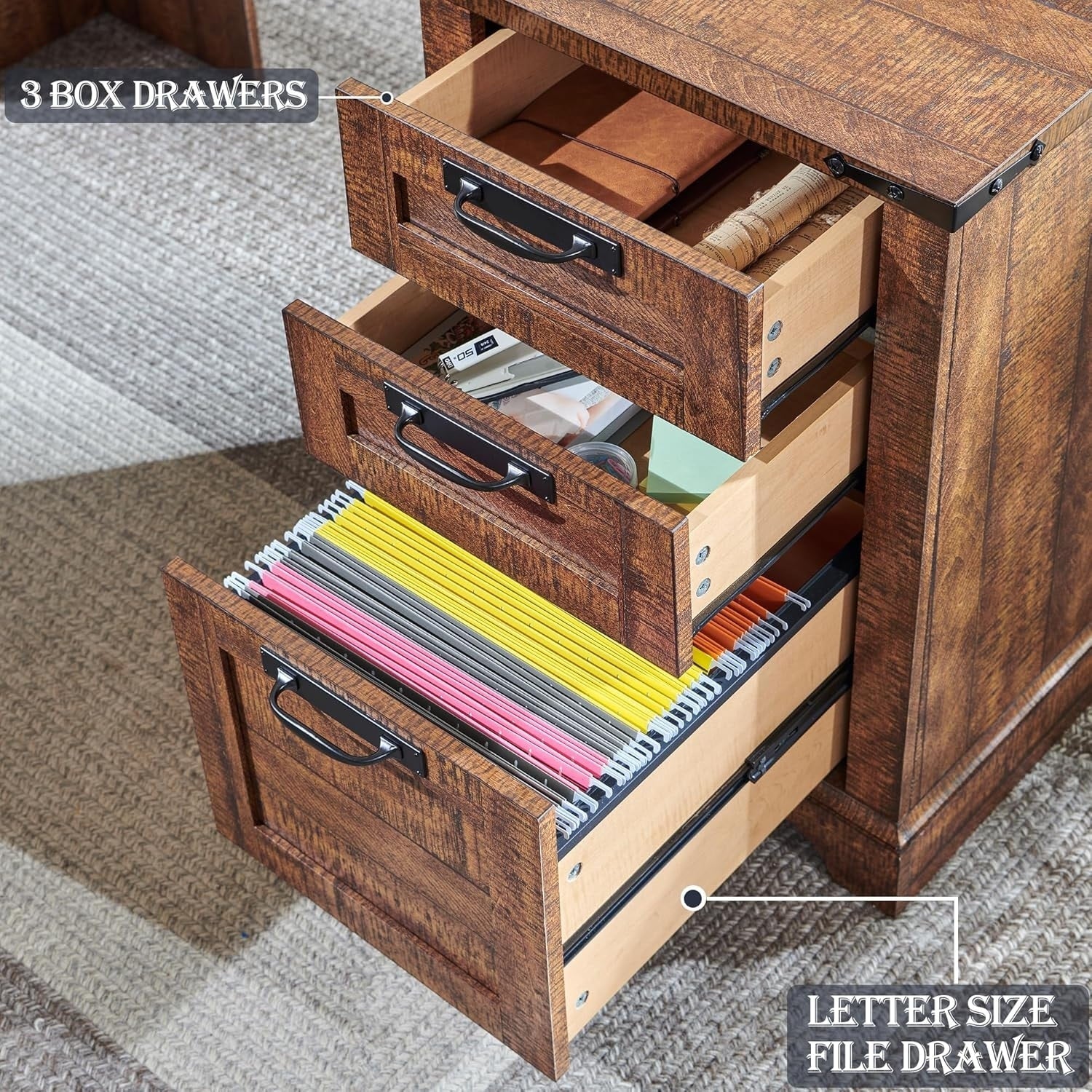 Scrivania direzionale a L da 60 pollici, scrivania angolare in legno, scrivania per computer