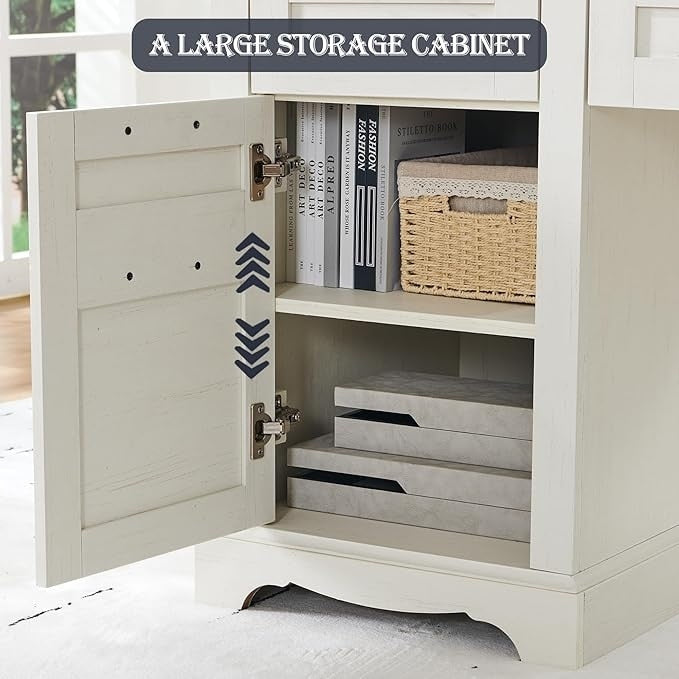 Scrivania direzionale a L da 60 pollici, scrivania angolare in legno, scrivania per computer