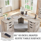 Scrivania direzionale a L da 60 pollici, scrivania angolare in legno, scrivania per computer