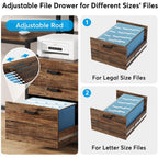 Scrivania per computer da 63 pollici con supporto per monitor, scrivanie ergonomiche per ufficio domestico con cassetti e schedario